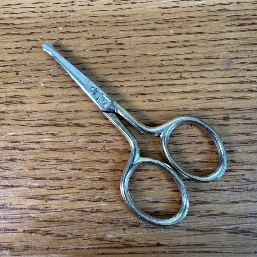 Vintage Germany Safety‎ Tip Grooming Scissors Silver Tone